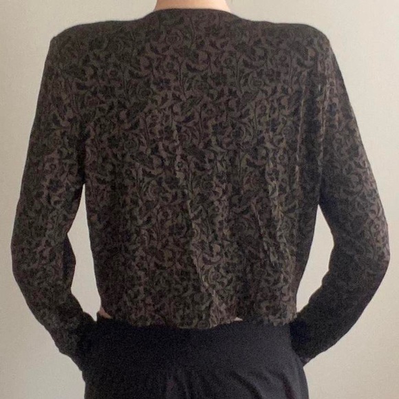 rabbit Vintage 80’s Olive Crop Shoulder Pad Jacket - Picture 6 of 8